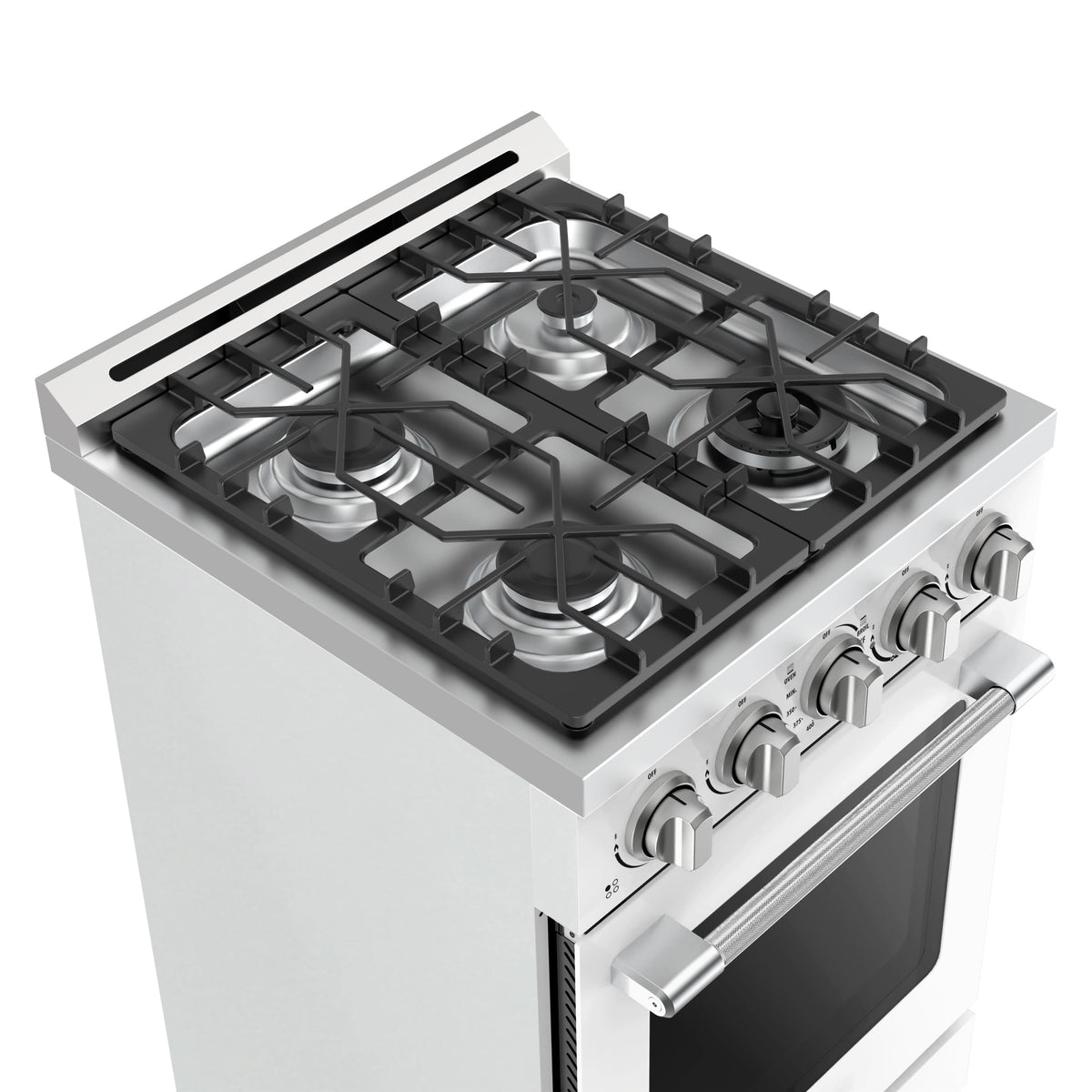 Unique Appliances - Off-Grid 24 in. 4-Burner Waist High Broiler Propane Range in White - White