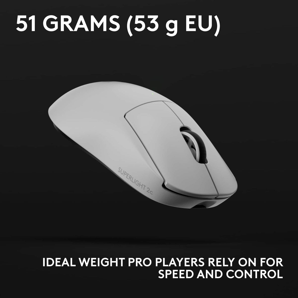 Logitech - PRO X SUPERLIGHT 2c LIGHTSPEED Lightweight Compact Wireless Optical HERO 2 Sensor 44 000 DPI Gaming Mouse for PC - Wireless - White