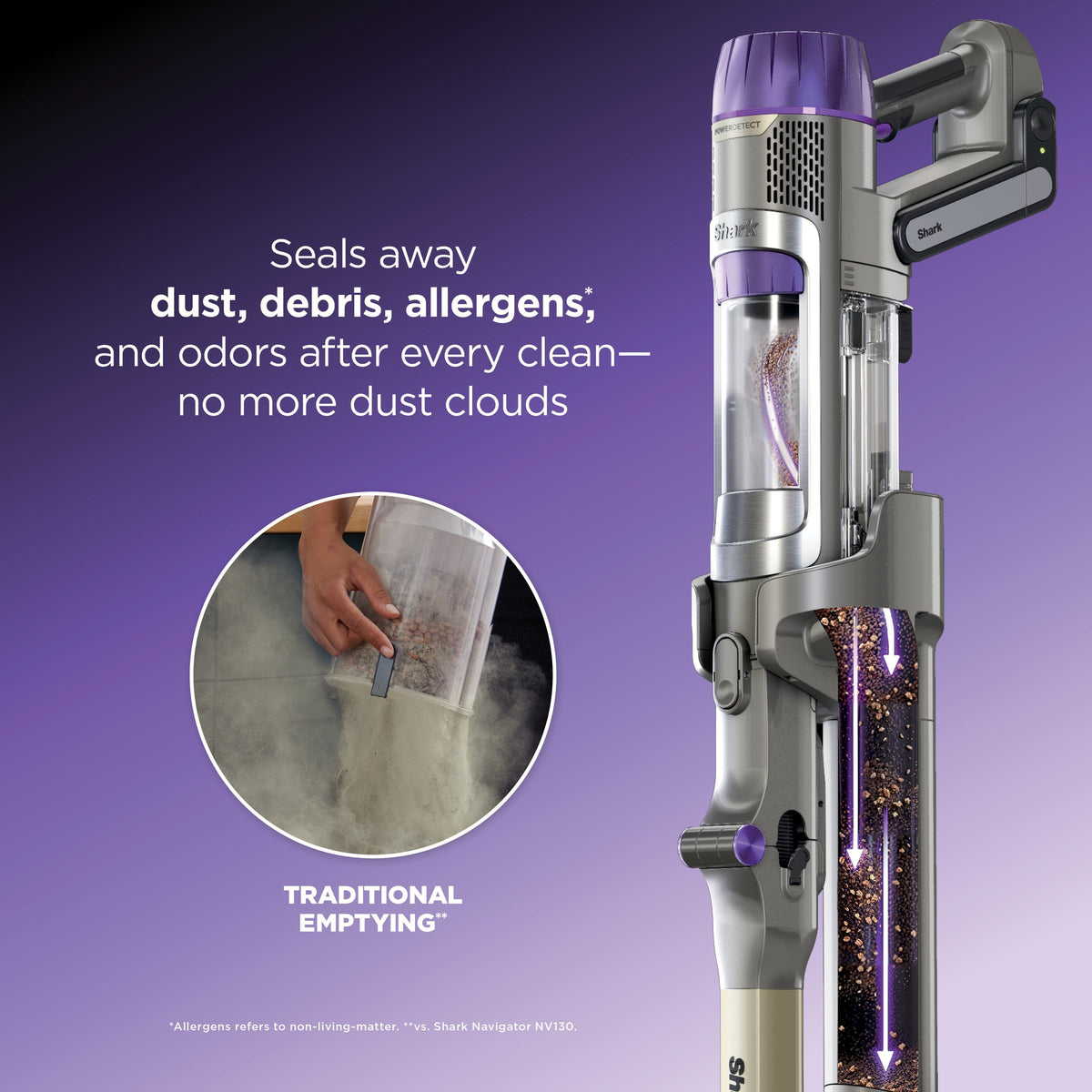 Shark - PowerDetect Reveal Clean & Auto-Empty System, 60 Day XL Capacity, up to 70 mins Runtime - Emerald & Gold