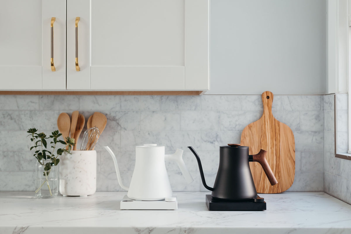 Fellow - Stagg EKG Pro Electric Kettle with Precicse Temperature Control, Quick Heating, Timer & Scheduling, for Coffee & Tea - Matte Black w/ Walnut
