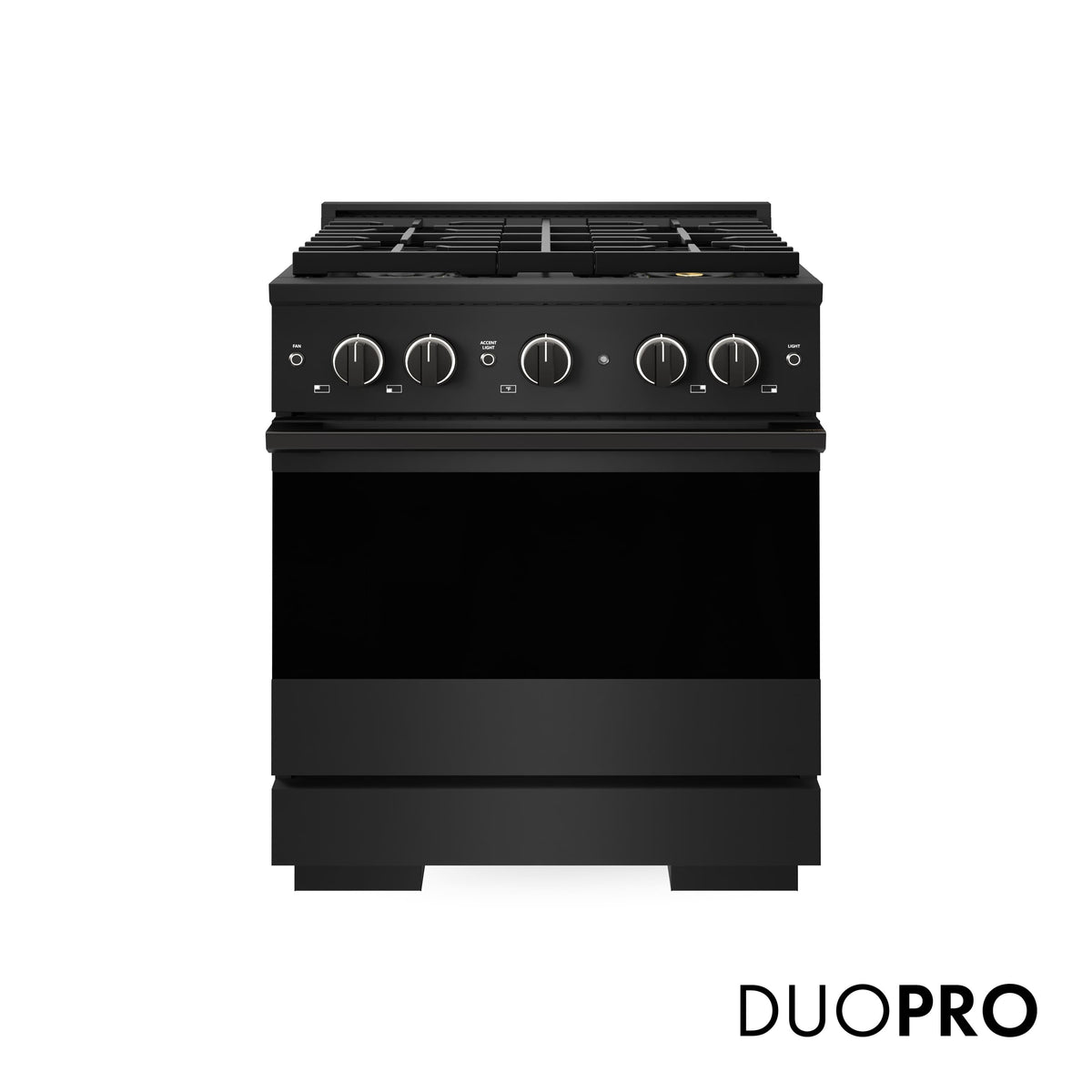 ZLINE - 30 in. 4.2 cu. ft. Marino Freestanding Gas Range with 4 DuoPro Burners and Convection Oven in Black Stainless Steel - Black Stainless Steel