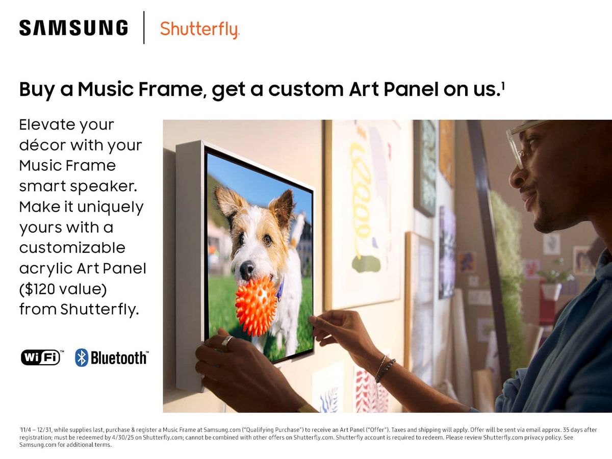 Samsung - HW-LS60D Music Frame Smart Speaker/Picture Frame, Dolby Atmos - Black