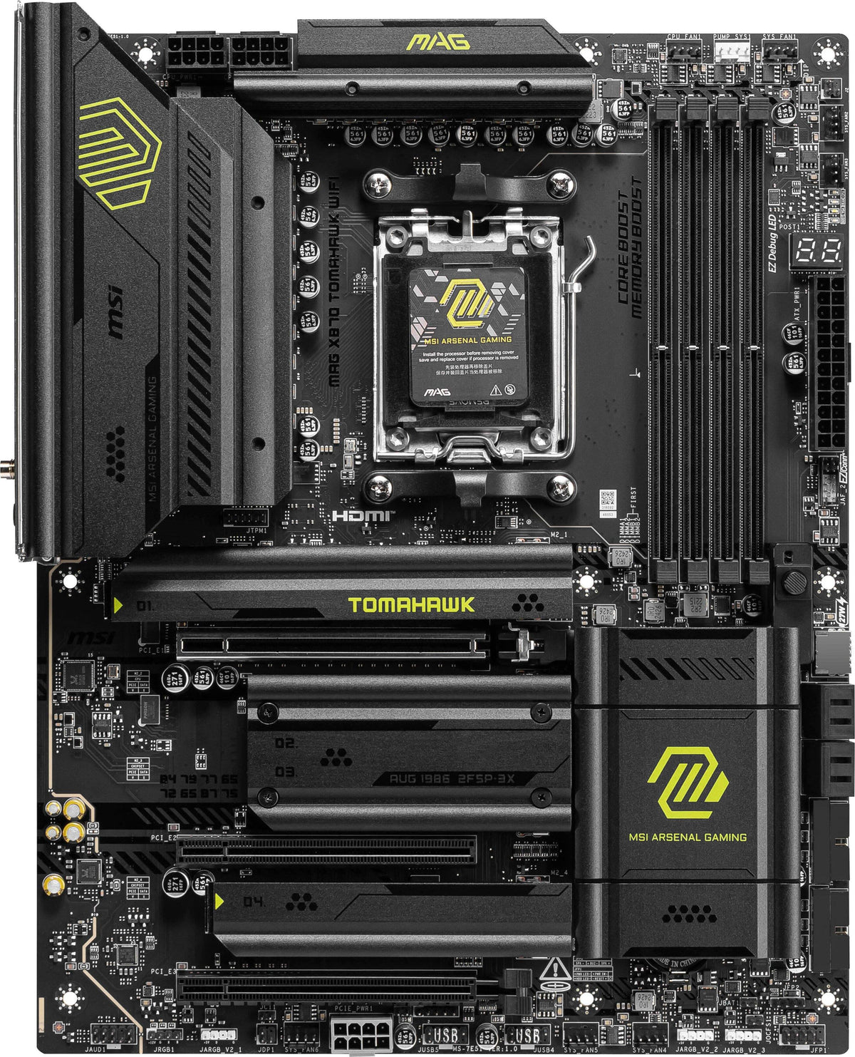 MSI - MAG X870 TOMAHAWK WIFI (Socket AM5) AMD X870 ATX DDR5 Wi-Fi 7 Motherboard - Black