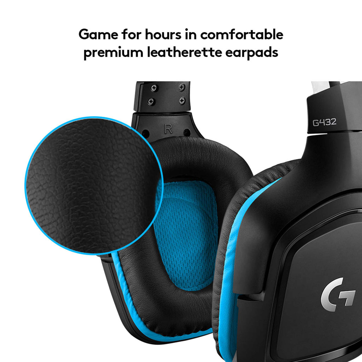 Logitech - G432 Wired Over-the-Ear Gaming Headset for Windows - Black/Blue