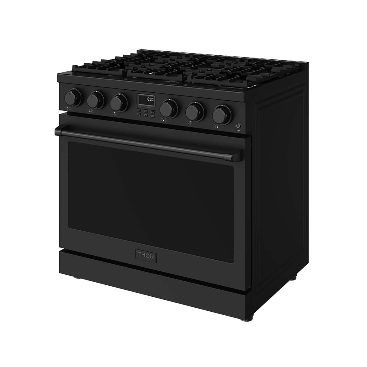 Thor Kitchen - 6.0 Cu. Ft. Freestanding LP Gas Convection Range - Matte Black