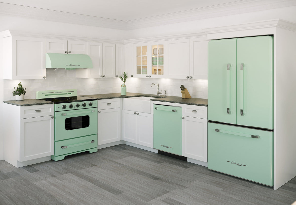Unique Appliances - 36 in. Wide Classic Retro 36-inch 21 cu.ft. Counter Depth French Door Refrigerator - Summer Mint Green