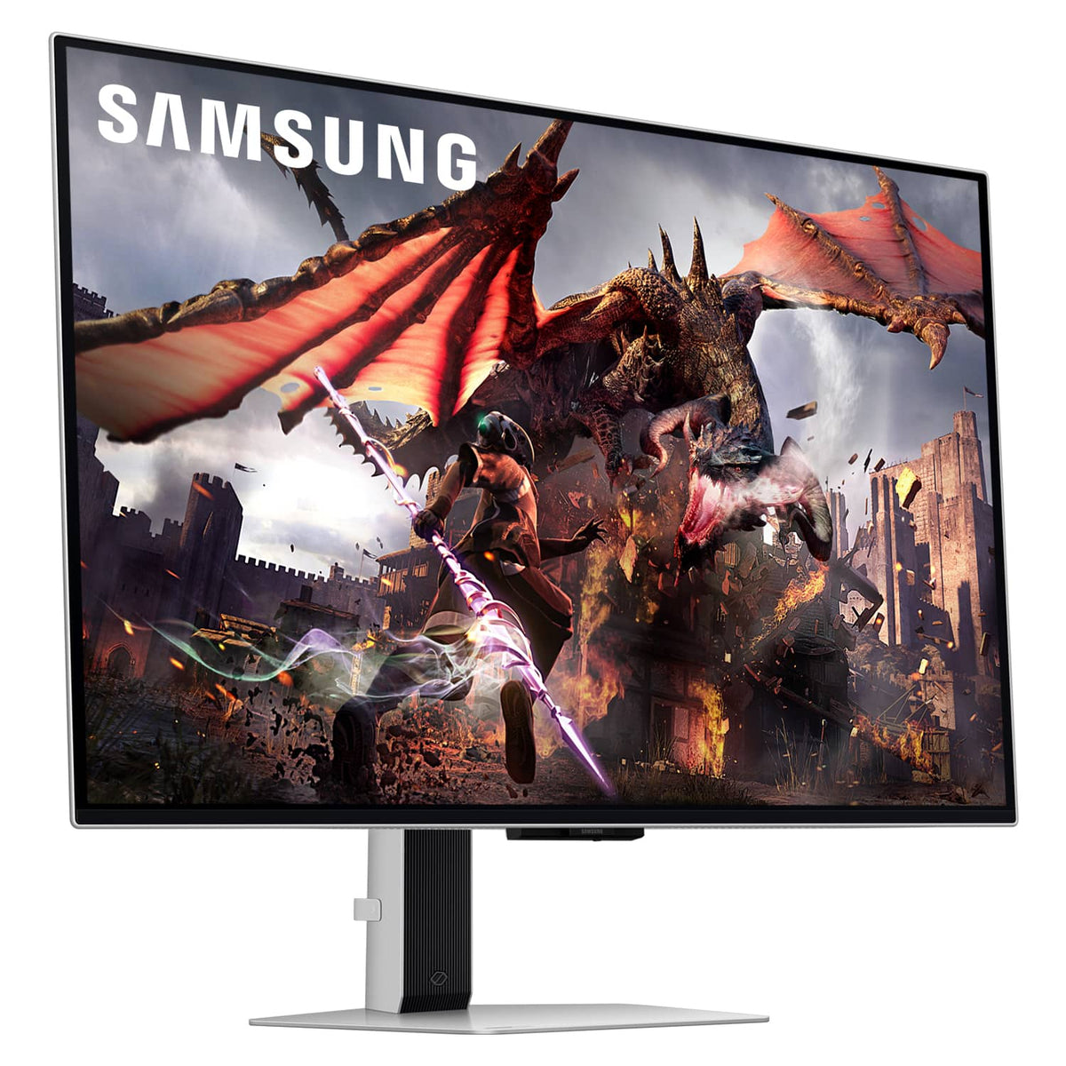 Samsung - 32" Odyssey OLED G8 (G80SD) 4K UHD 240Hz 0.03ms Smart Gaming Monitor with HDR - Silver