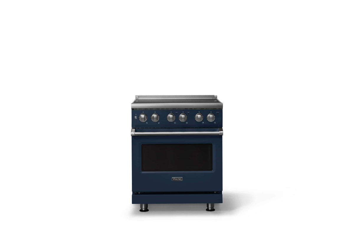 Viking - 30 in. Wide 4 Elements Pro 5 Series 4.7 Cu. Ft. Freestanding Electric Convection Range - Slate Blue