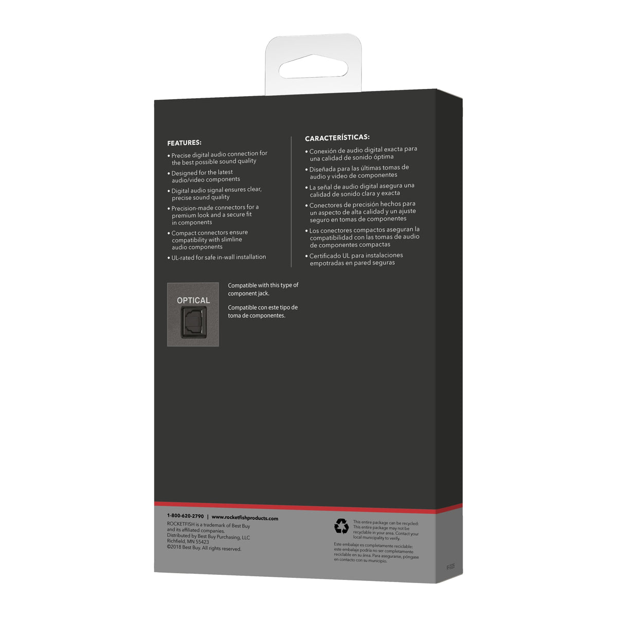 Rocketfish™ - 25' Toslink Optical Audio Cable - Black