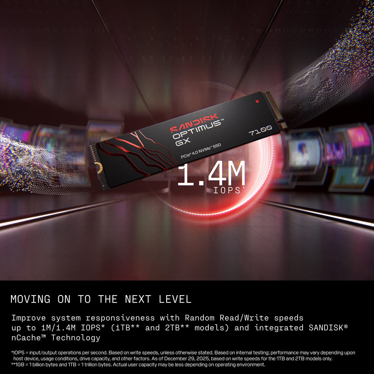 SANDISK - 1TB Optimus GX 7100 PCIe 4.0 x4 M.2 2280 NVMe SSD
