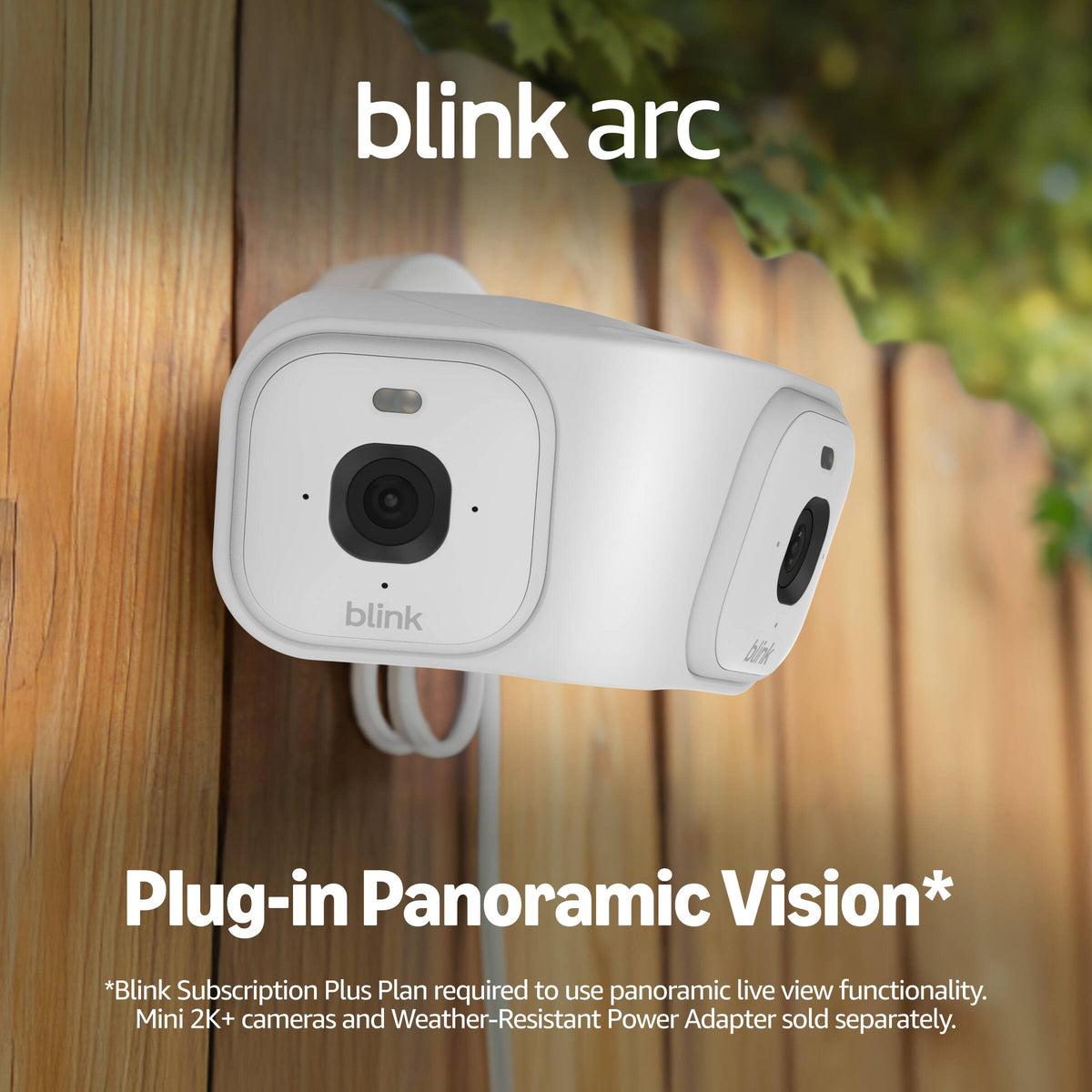 Blink - Arc – Plug-in Panoramic Vision [Plus Subscription required] 180° dual-camera mount for Mini 2K+/Mini 2 (sold sep.) - White