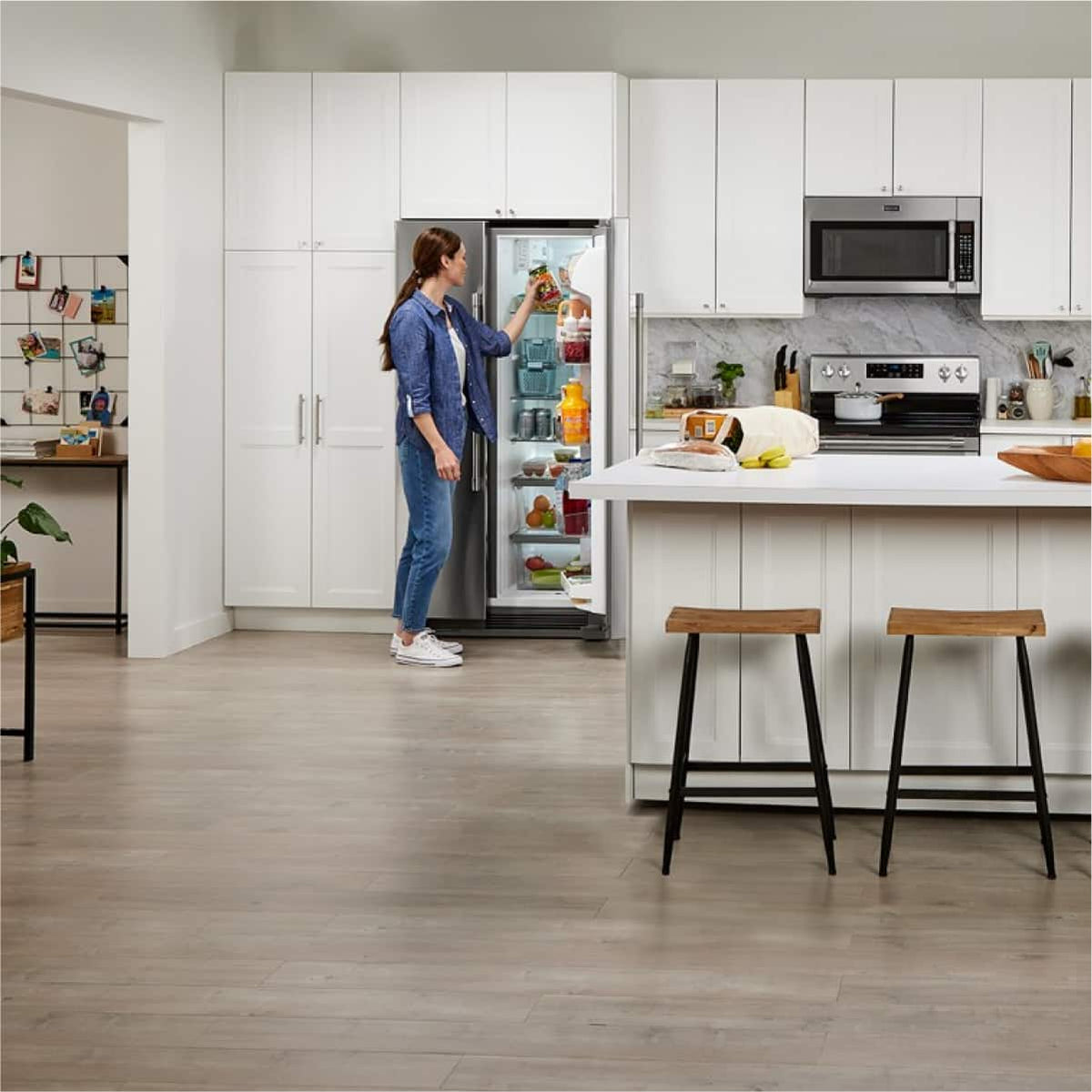 Maytag - 36 in. Wide 25 cu. ft. Side-by-Side Refrigerator with Humidity-Controlled FreshLock Crisper - Fingerprint-Resistant Stainless Finish