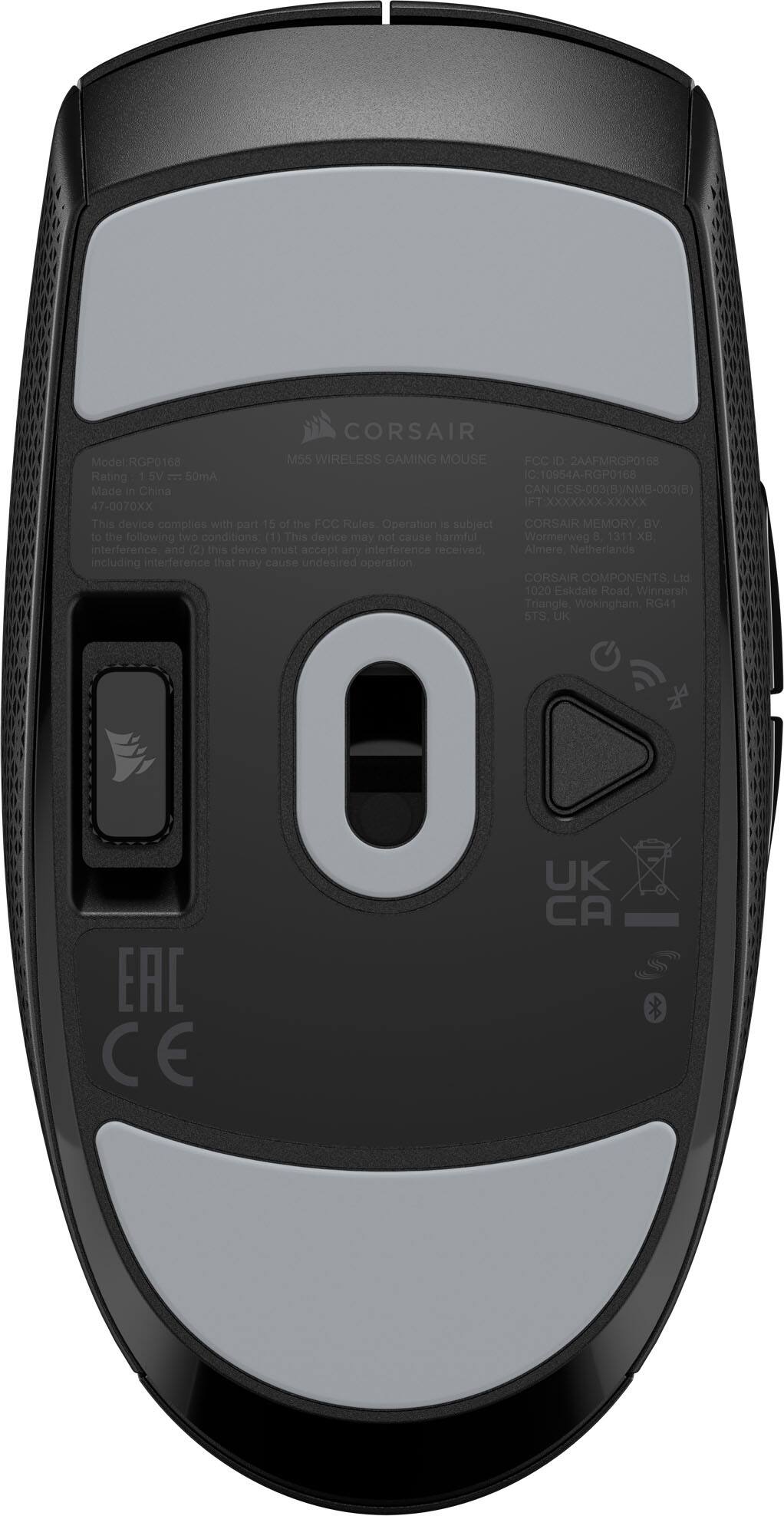 CORSAIR - M55 Wireless FPS Optical Gaming Ambidextrous Mouse with Slipstream Technology - Wireless - Black