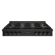 ZLINE - 48 in. Wide 8 Burner Paramount Gas Cooktop with DuoPro (PSRTB-48) - Black Stainless Steel