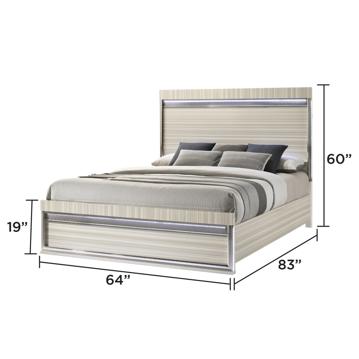 Leonor - Cama con cabecero y piecero LED