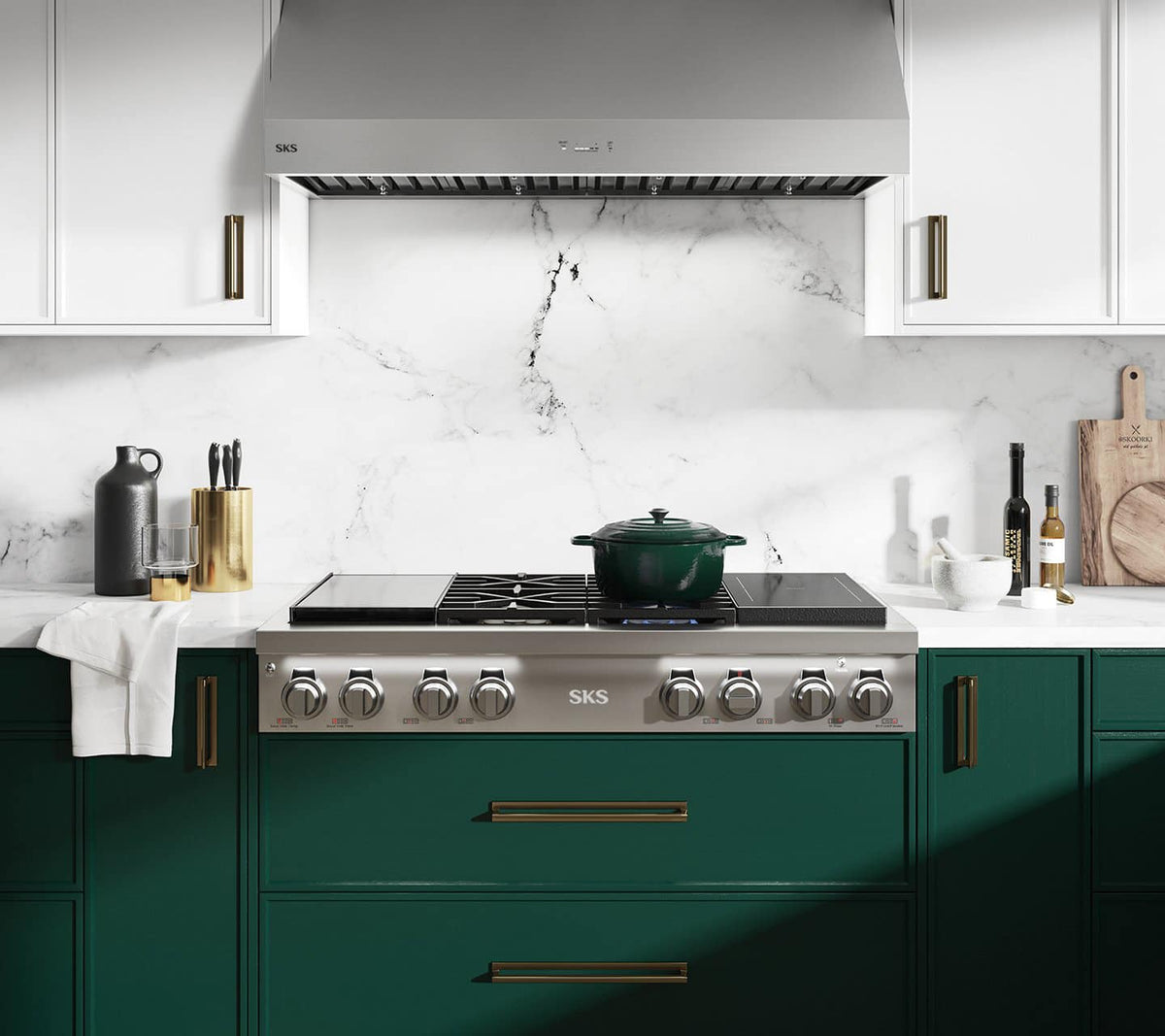 SKS - 48" Dual Fuel Rangetop with Sous-Vide and Induction - Stainless Steel
