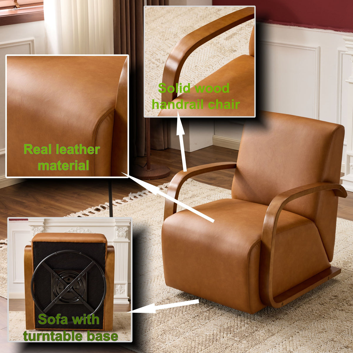 Sillón giratorio ergonómico individual para sala de estar