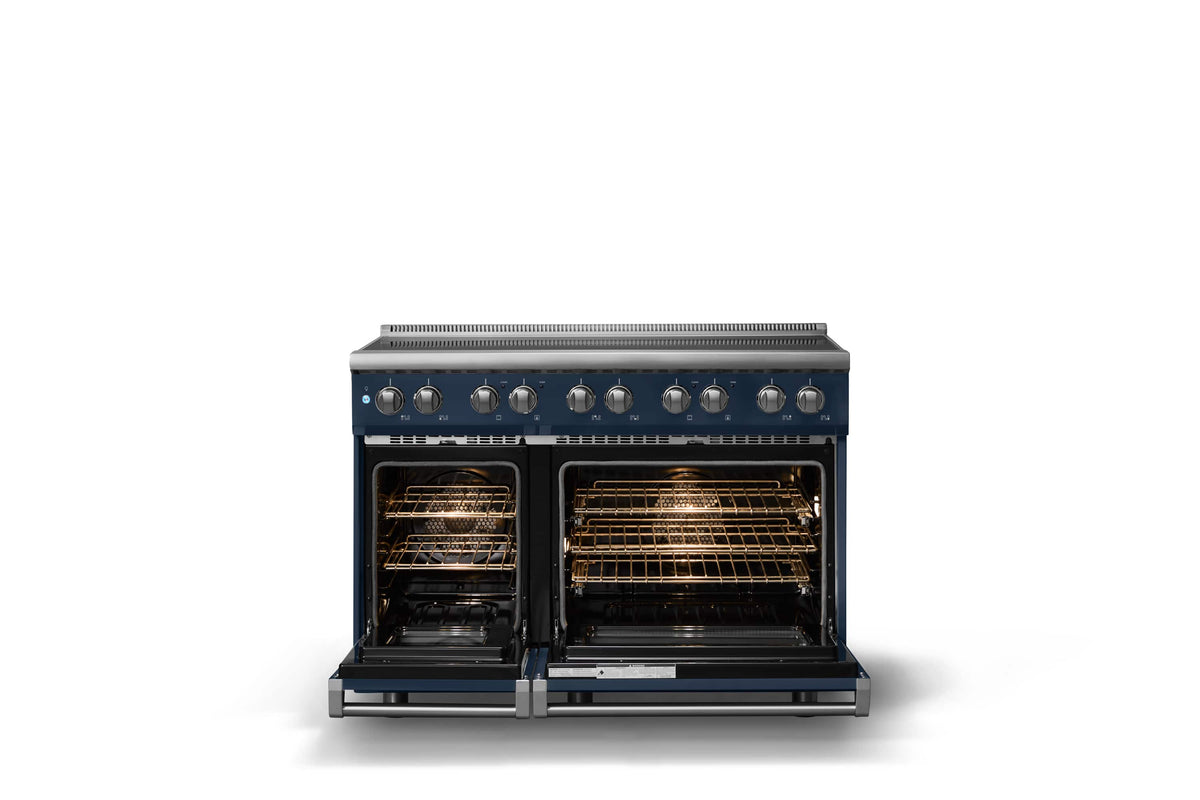Viking - 48 in. Wide 6 Elements Pro 5 Series 7.3 Cu. Ft. Freestanding 6 Element Induction Convection Range - Slate Blue