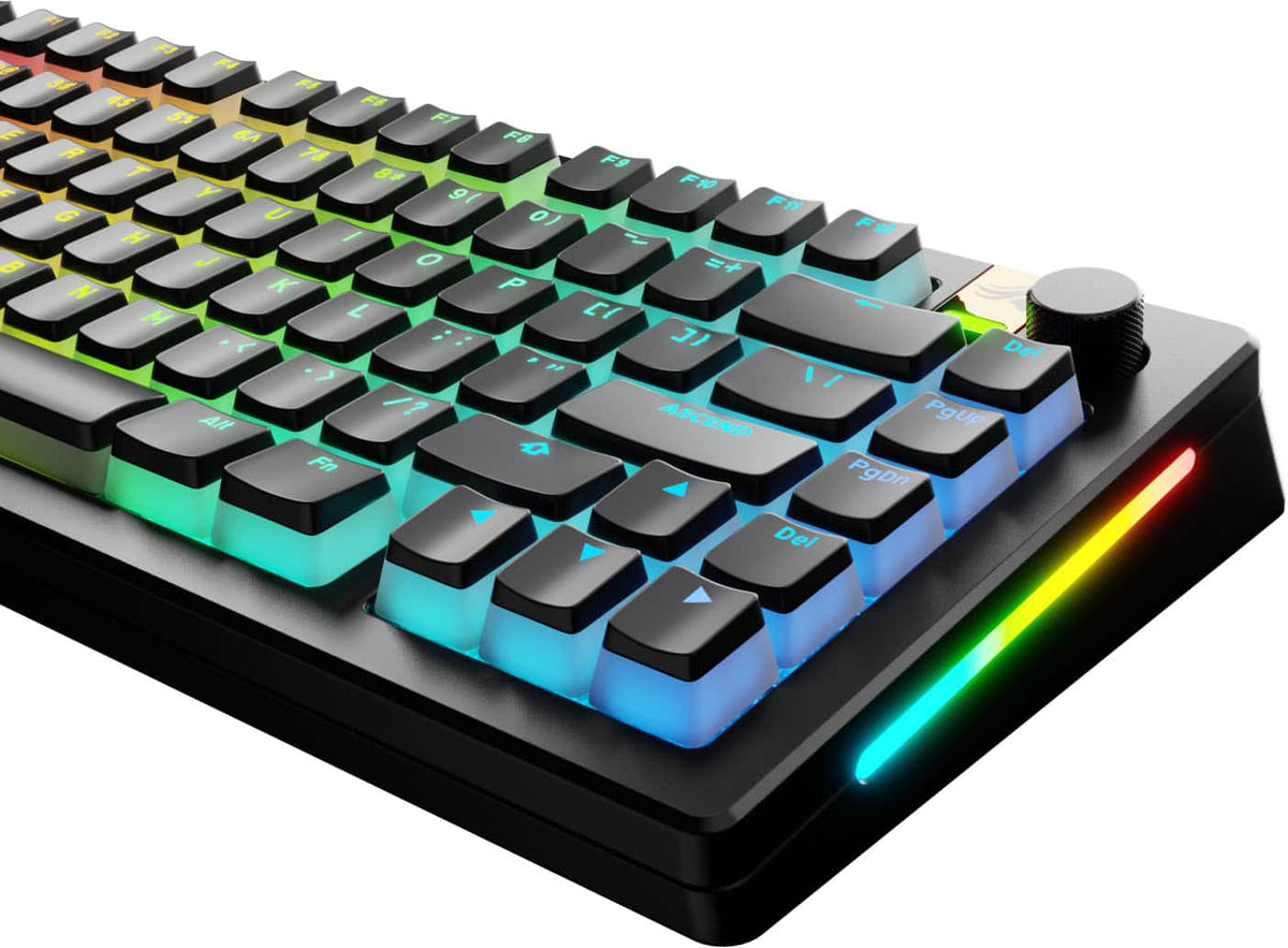 Glorious - Aura V3 Pudding-Style Universal Keycaps for 100% 85% 80% TKL 60% Compact 75% Mechanical Keyboards - Black