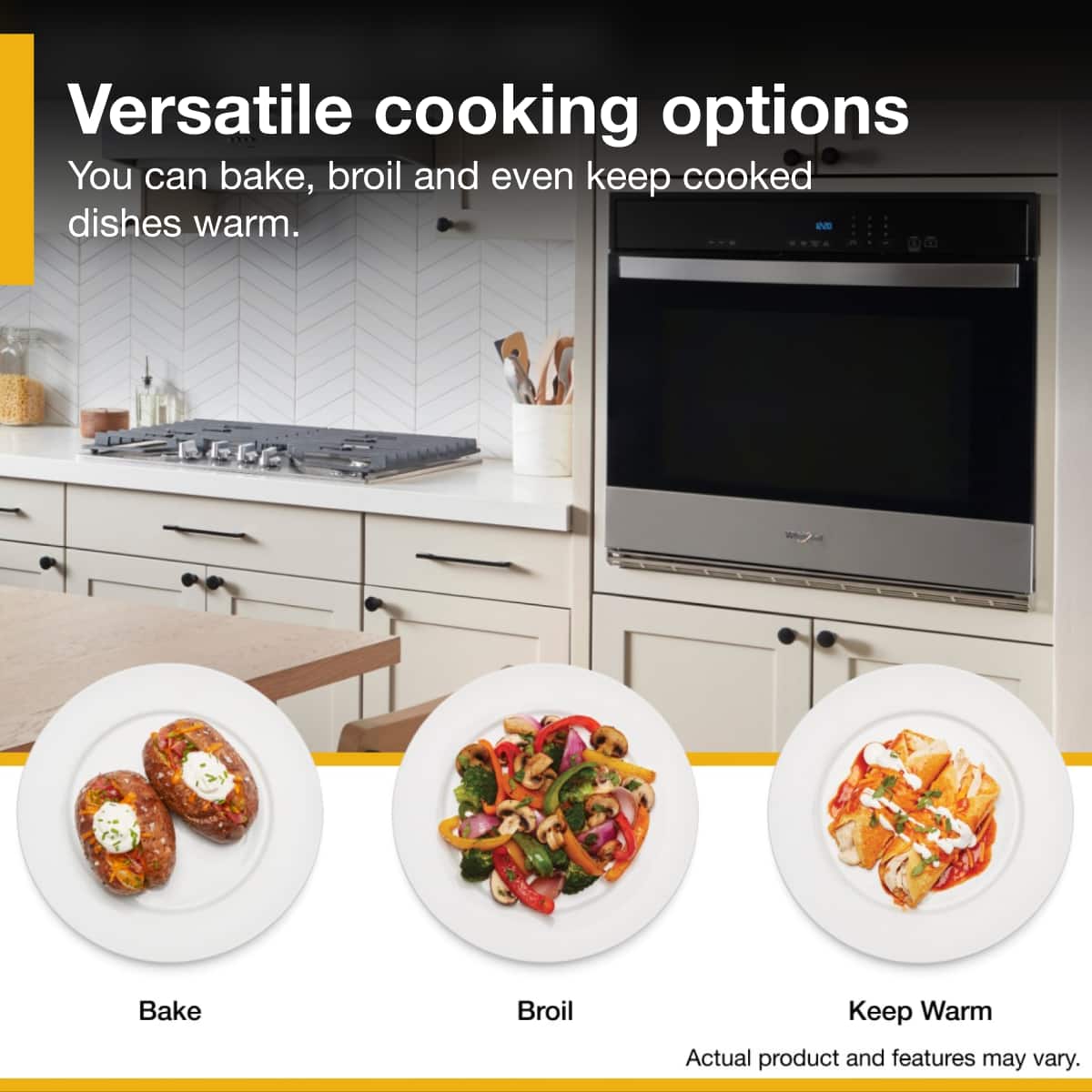 Whirlpool - 30" 5.0 Cu. Ft. Built-In Single Electric Wall Oven with Self-Cleaning - Stainless Steel