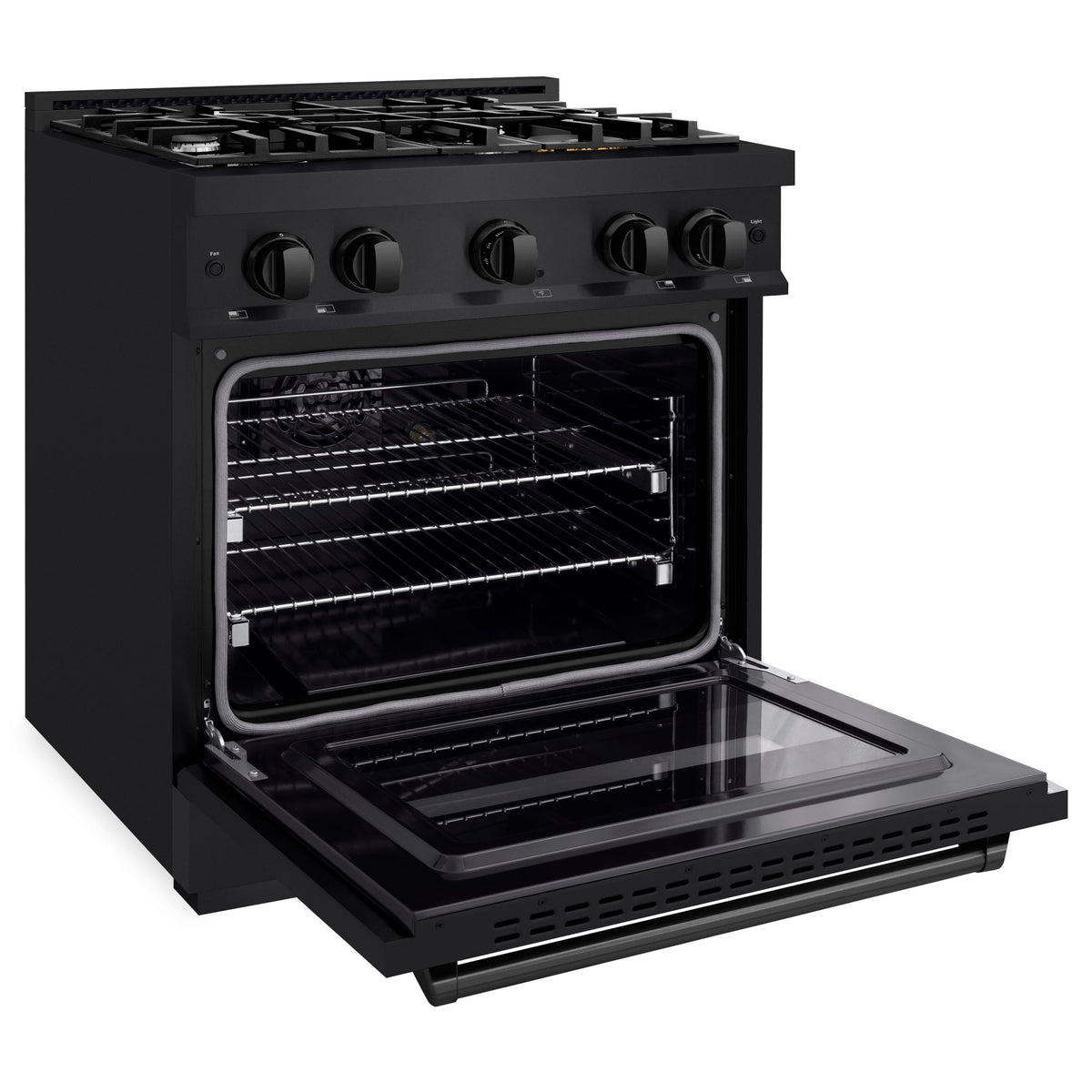 ZLINE - 30 in. Wide 4 Burner Classic Gas Range Convection Oven (CGRB-30) - Black Stainless Steel