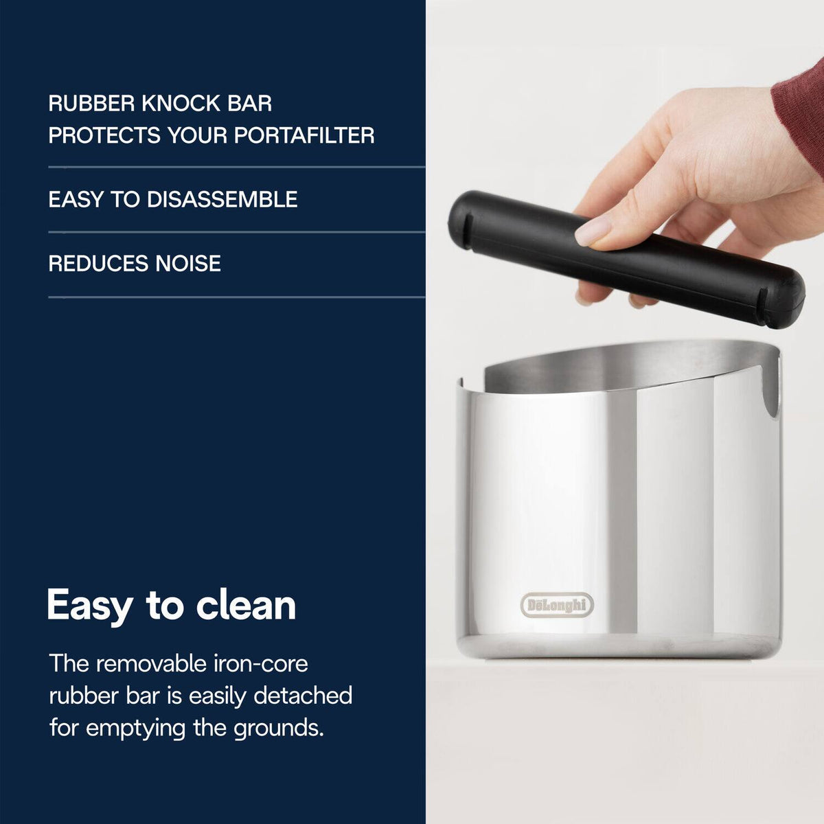 De'Longhi - Coffee Knock Box - Stainless Steel