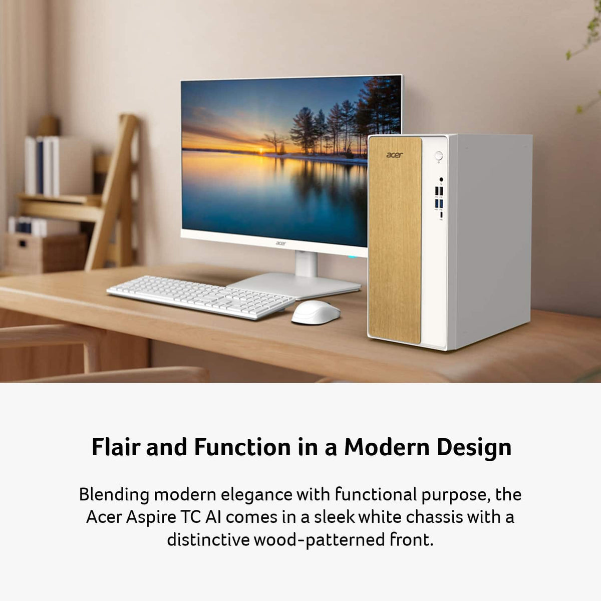 Acer - Aspire TC AI Tower Desktop - AMD Ryzen AI 5 330 2025 - 16GB DDR5 Memory – 1TB Storage - Copilot+ PC - White