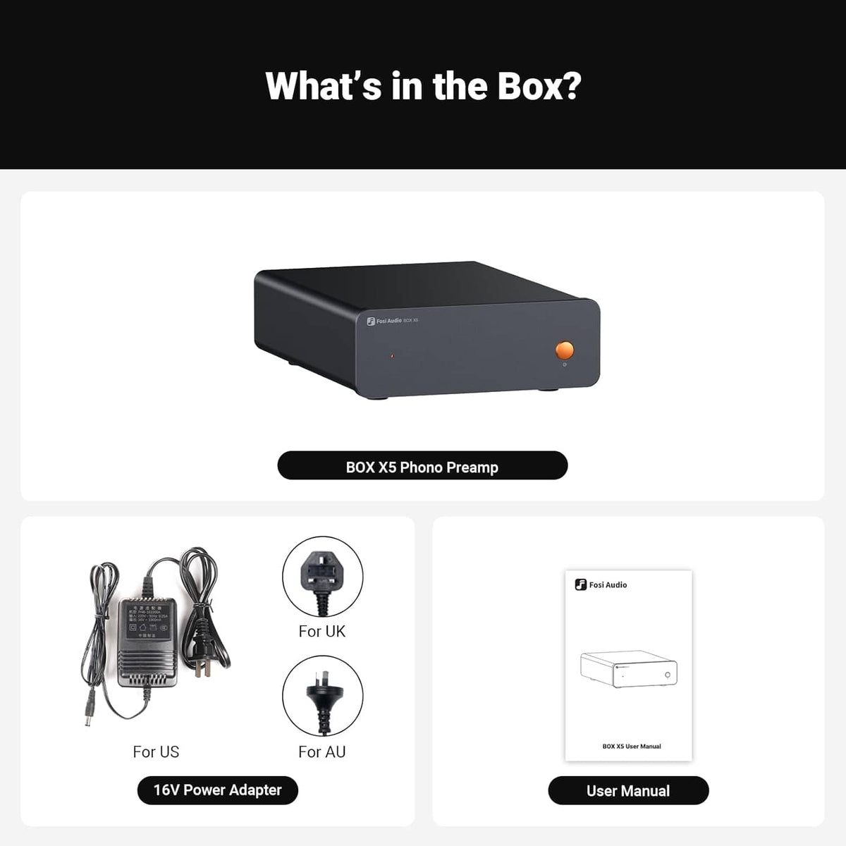 Fosi Audio - Box X5 Phono Preamplifier - Black