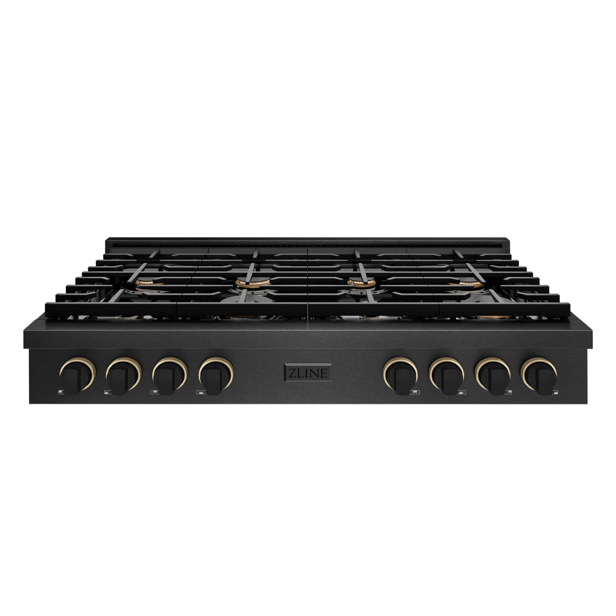 ZLINE - 48 in. Wide 8 Burner Designer Paramount Gas Rangetop in Black Satin Steel with Black and Bronze Accents (SRTBSZ-48-MBCB) - Black Satin Stainless Steel