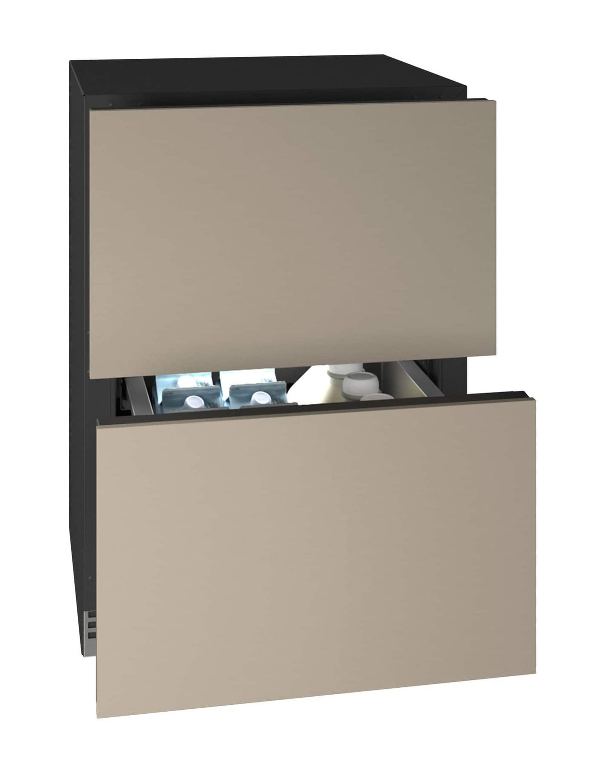 U-Line - 24"W. 5.1 Cu.Ft. Built-In Panel Ready Compact Refrigerated Drawers - Custom Panel Ready