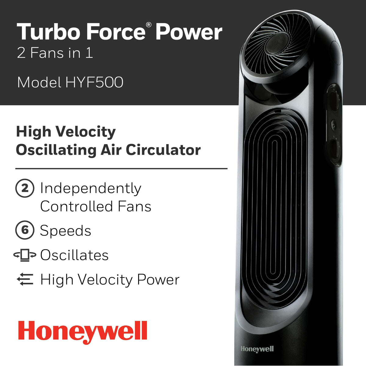Honeywell - TurboForce Tower Fan - Black