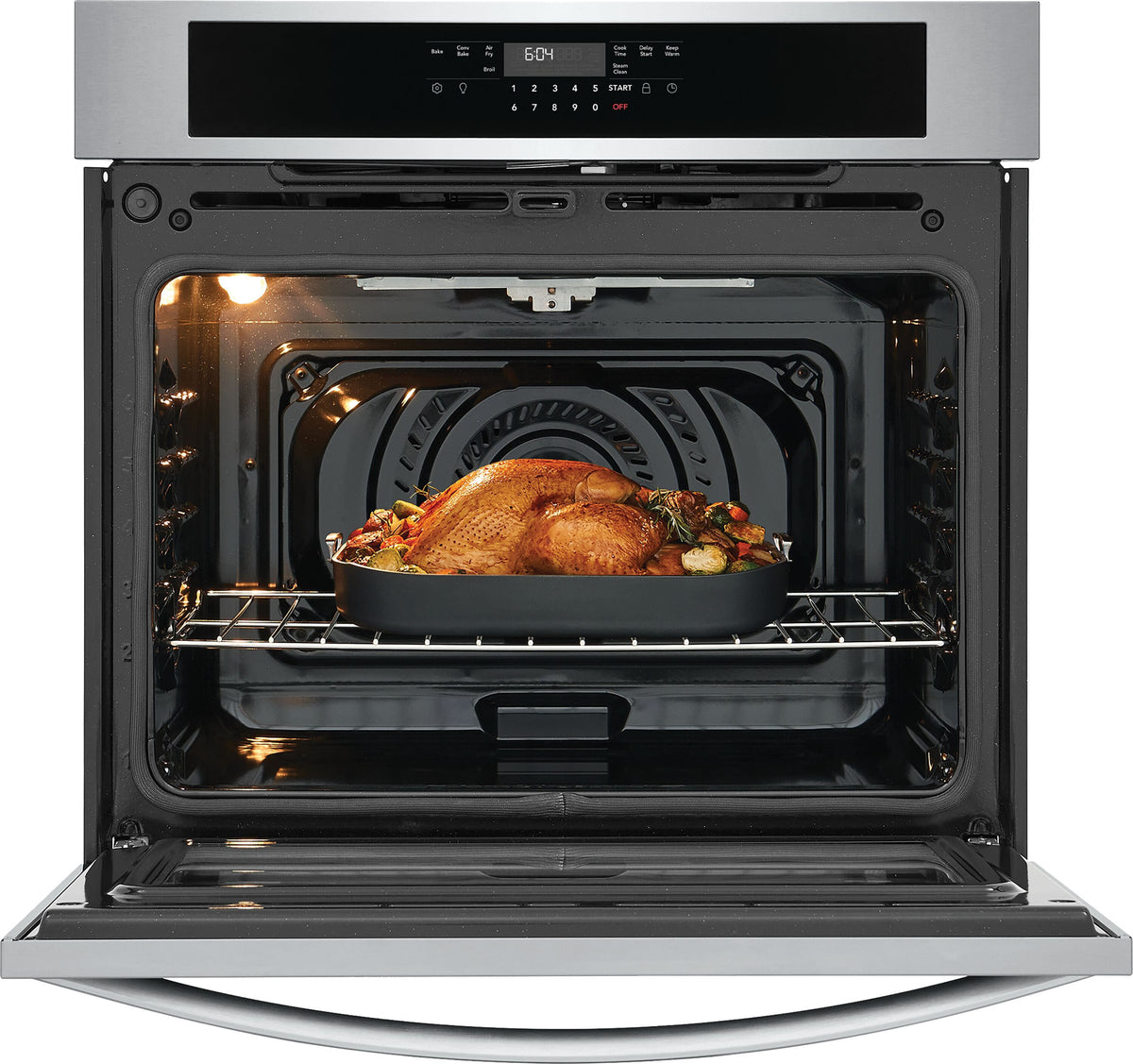 Frigidaire - 30" Built-In Electric Single Wall Oven with Convection Bake and Air Fry - Stainless Steel
