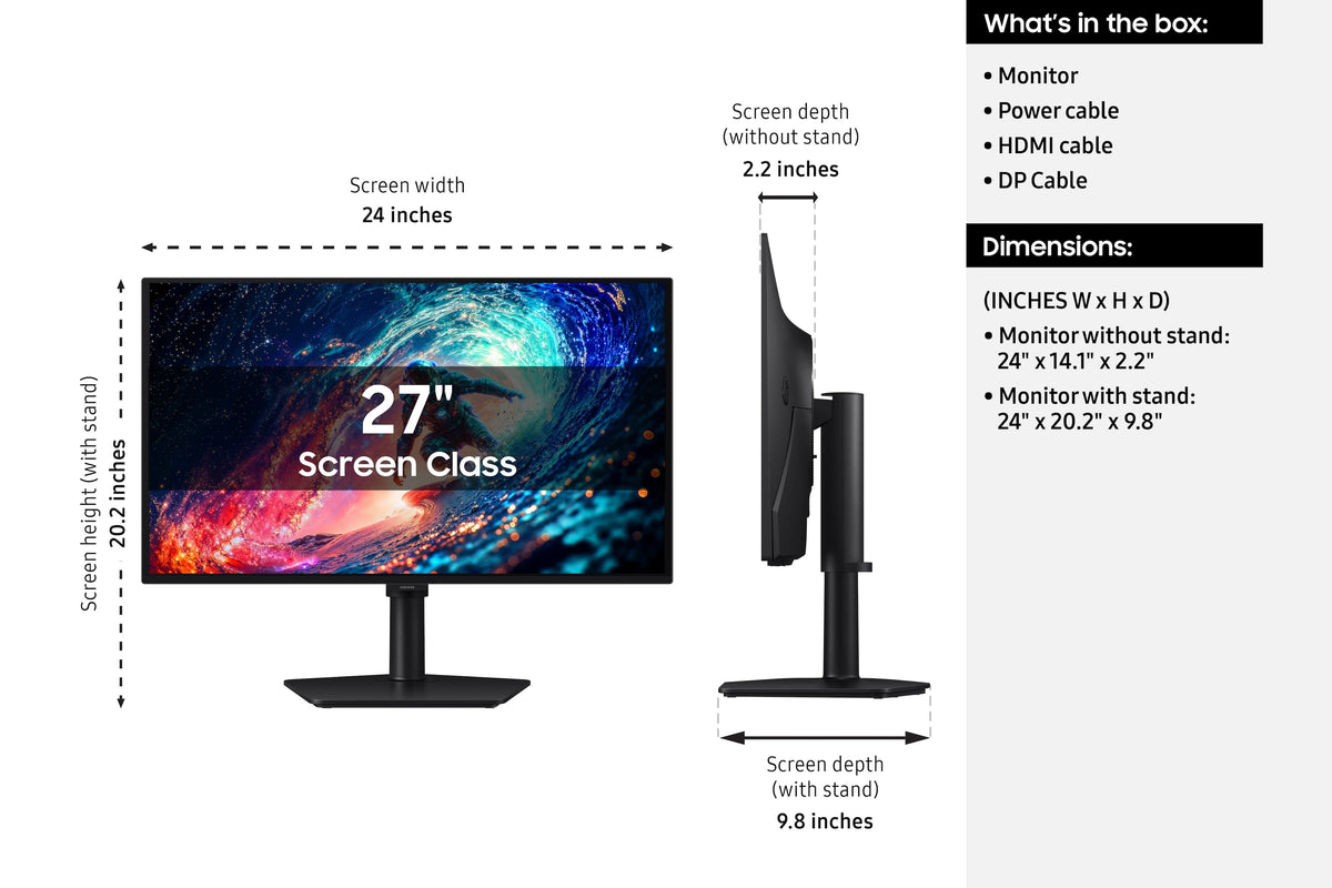Samsung - 27" Odyssey OLED G6 (G61SH) QHD 240Hz 0.03ms, AMD FreeSync Premium, Glare Free Gaming Monitor - Black
