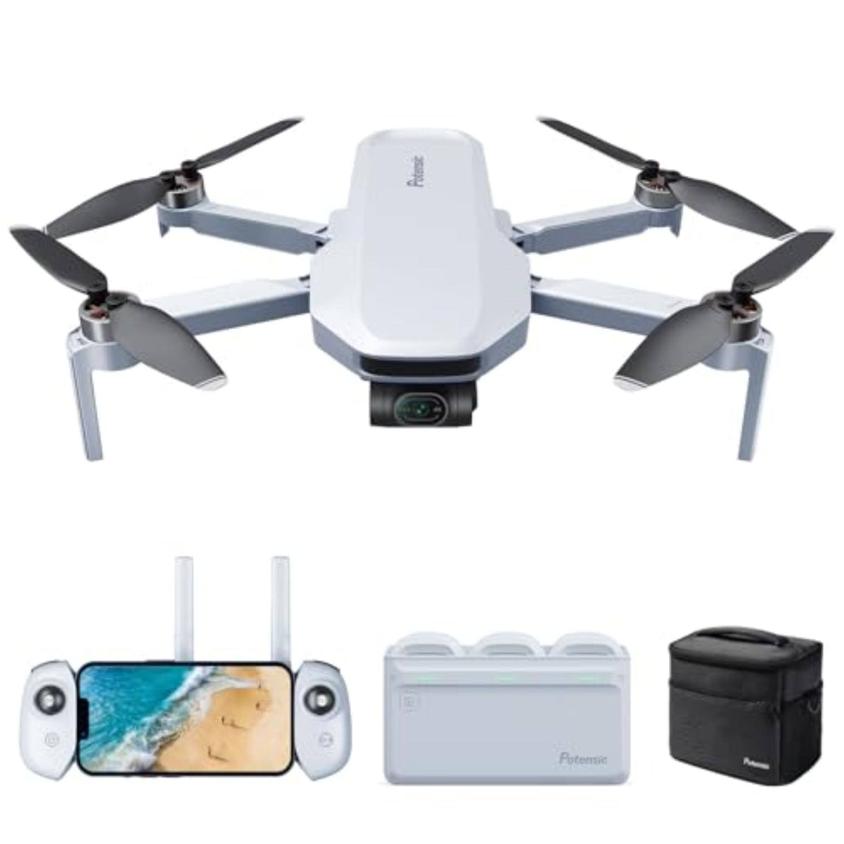 Potensic - ATOM Fly More Combo Drone with Remote Controller - Gray