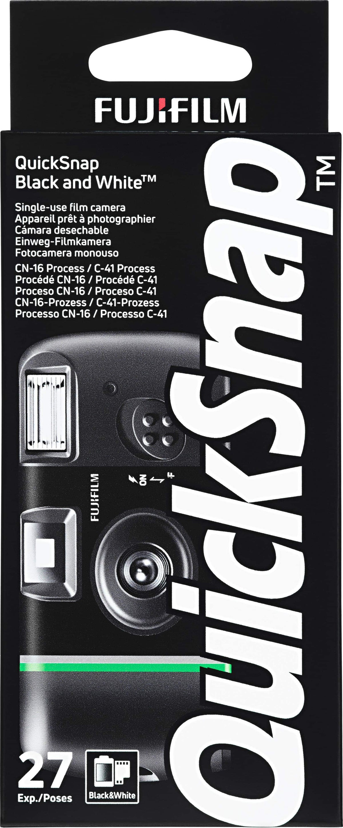 Fujifilm - QuickSnap and White Single-Use Camera - Black