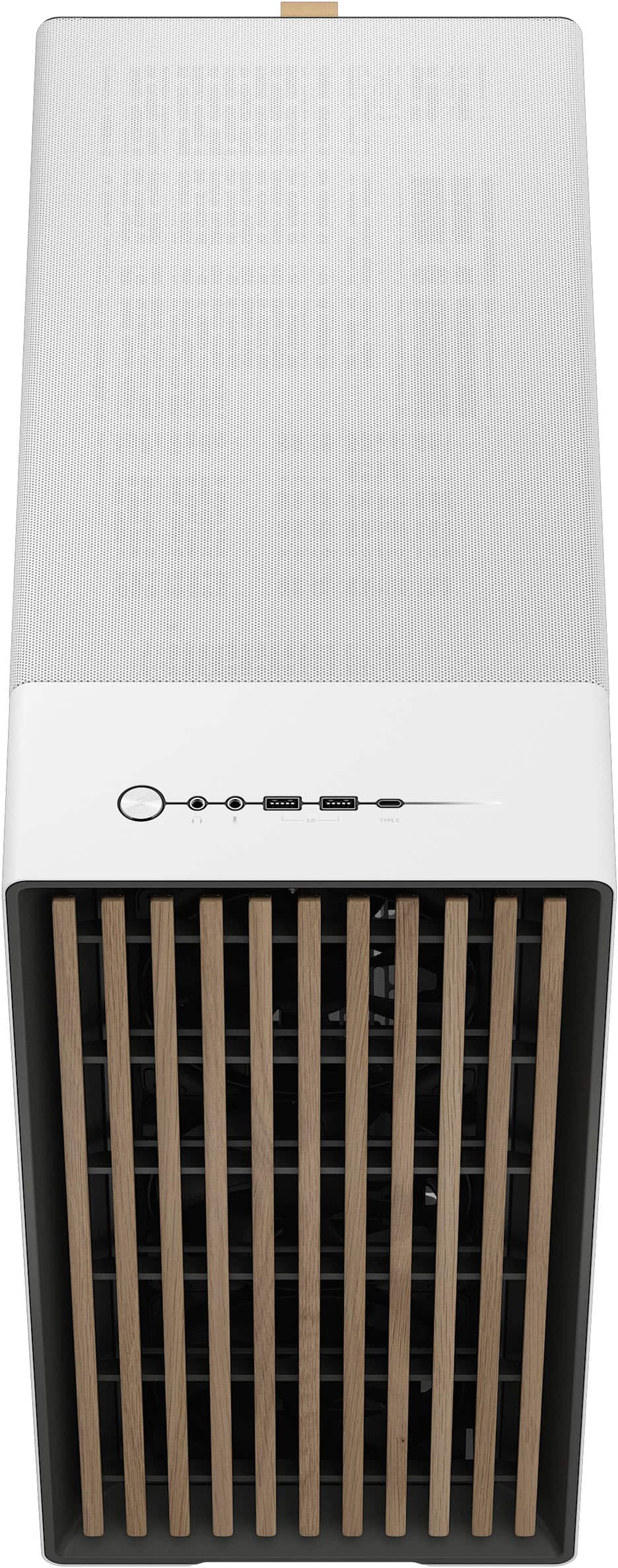 Fractal Design - North XL Chalk White Chassis with Oak Front and Clear TG Side Panel Mid-Tower PC Case - White