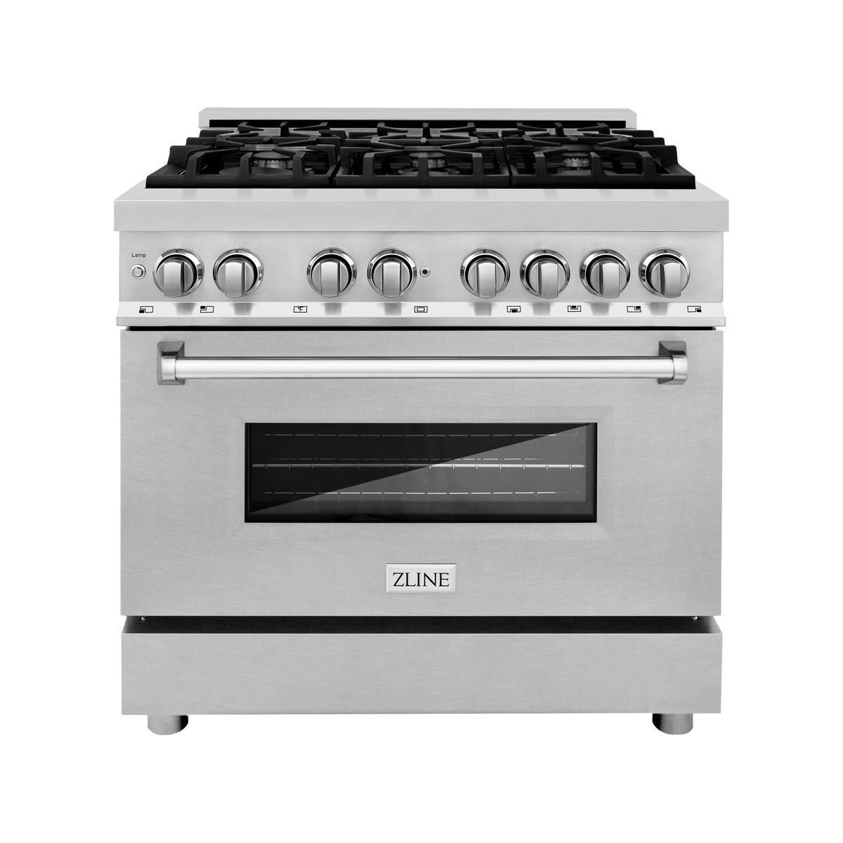 ZLINE - 36 in. Wide 6 Burner 4.6 cu. ft. Freestanding Legacy Dual Fuel Range in  Stainless Steel w/ Satin Stainless Steel Door - Stainless Steel