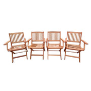 Juego de comedor plegable para patio, sillas plegables, universal para interior y exterior (juego de 4) - Teca