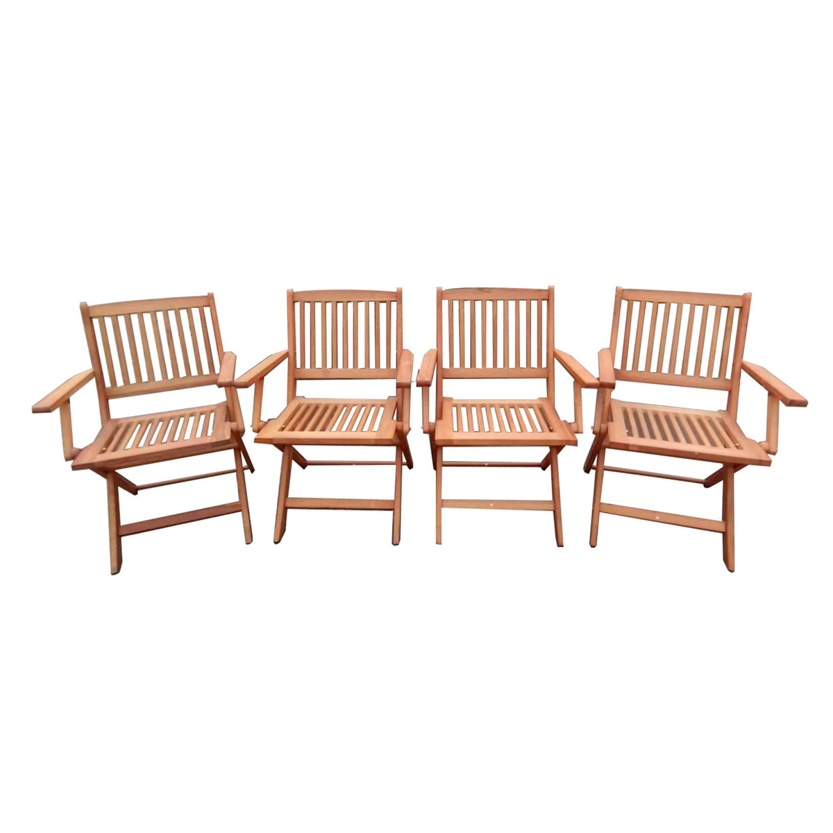 Juego de comedor plegable para patio, sillas plegables, universal para interior y exterior (juego de 4) - Teca