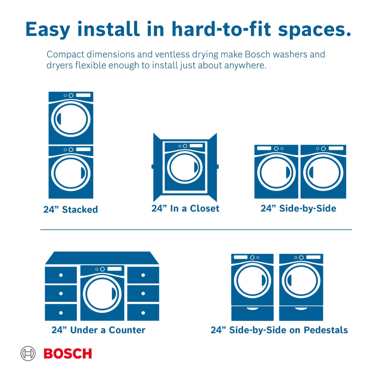 Bosch - 300 Series 4 Cu. Ft. Stackable Smart Electric Dryer with Wrinkle Block - White