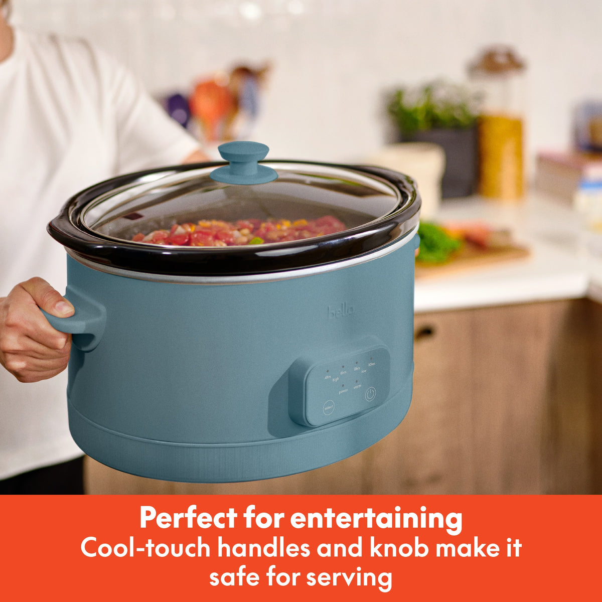 Bella - 6-qt. Programmable Slow Cooker - Surf