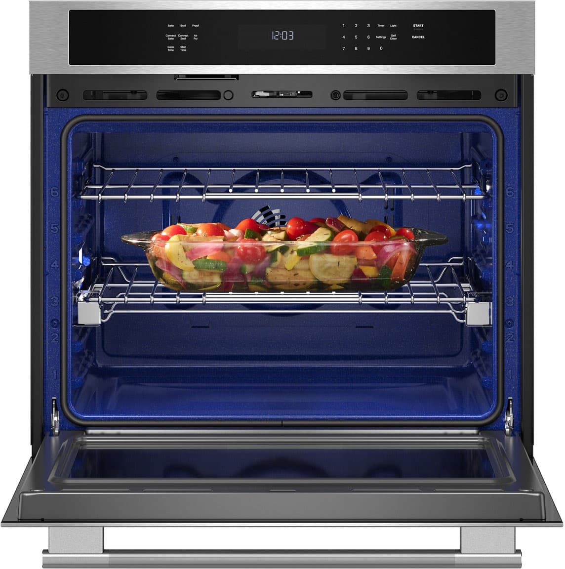 KitchenAid - 30" Built-In Single Electric Wall Oven with No Preheat Air Fry Mode - Stainless Steel