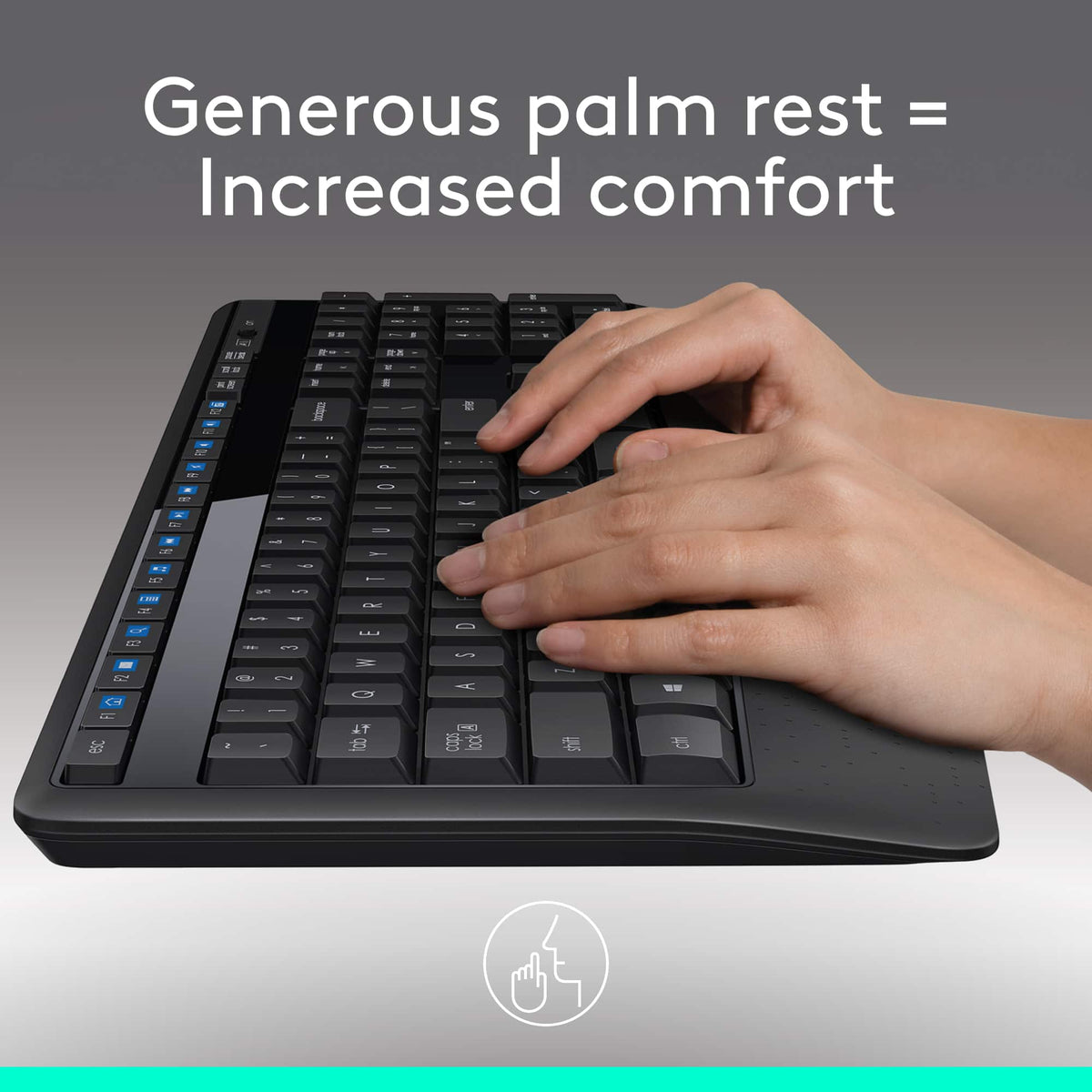 Logitech - MK345 Full-size Wireless Membrane Keyboard and Mouse Combo for PC, Laptop with Palm Rest - Graphite