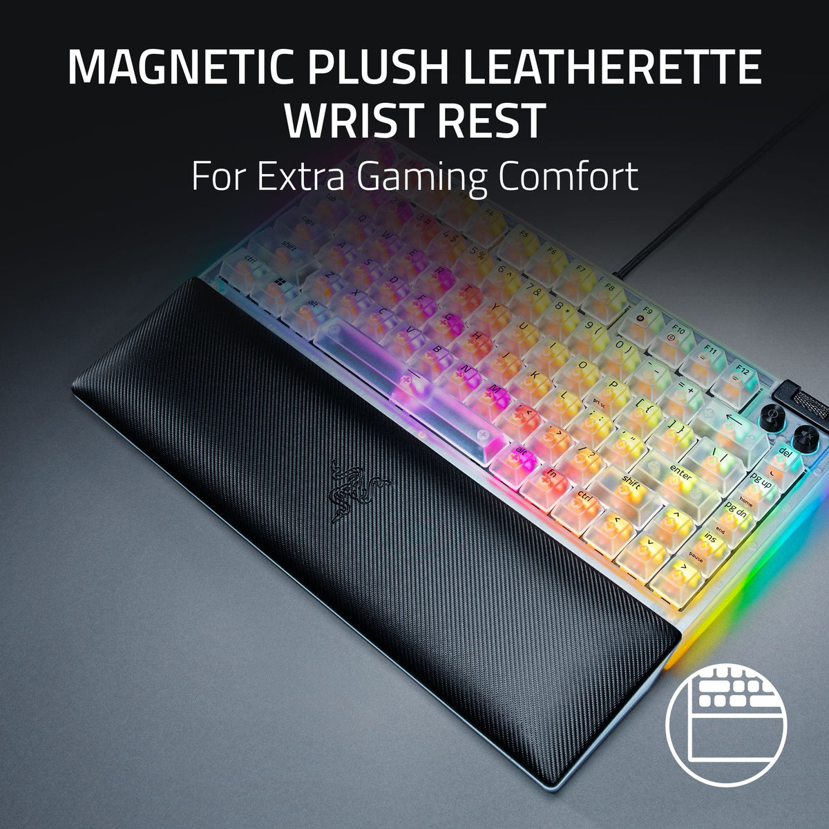 Razer - Blackwidow V4 75% Wired Mechanical Orange Switch Gaming Keyboard with Hot-Swappable Design - Phantom White