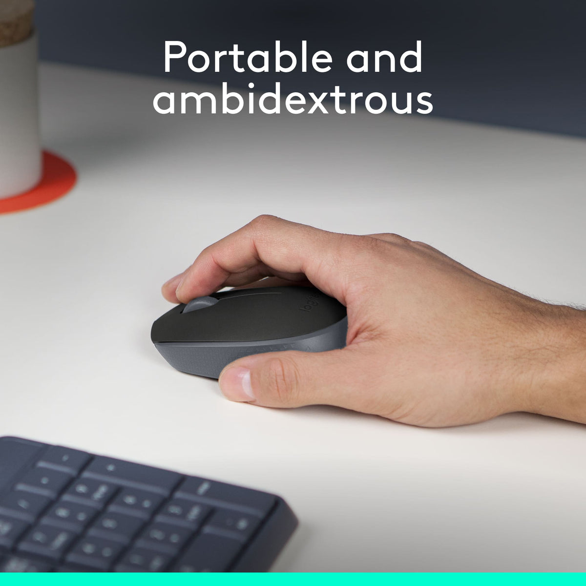Logitech - M170 Wireless Compact Optical Ambidextrous Mouse - Wireless - Black