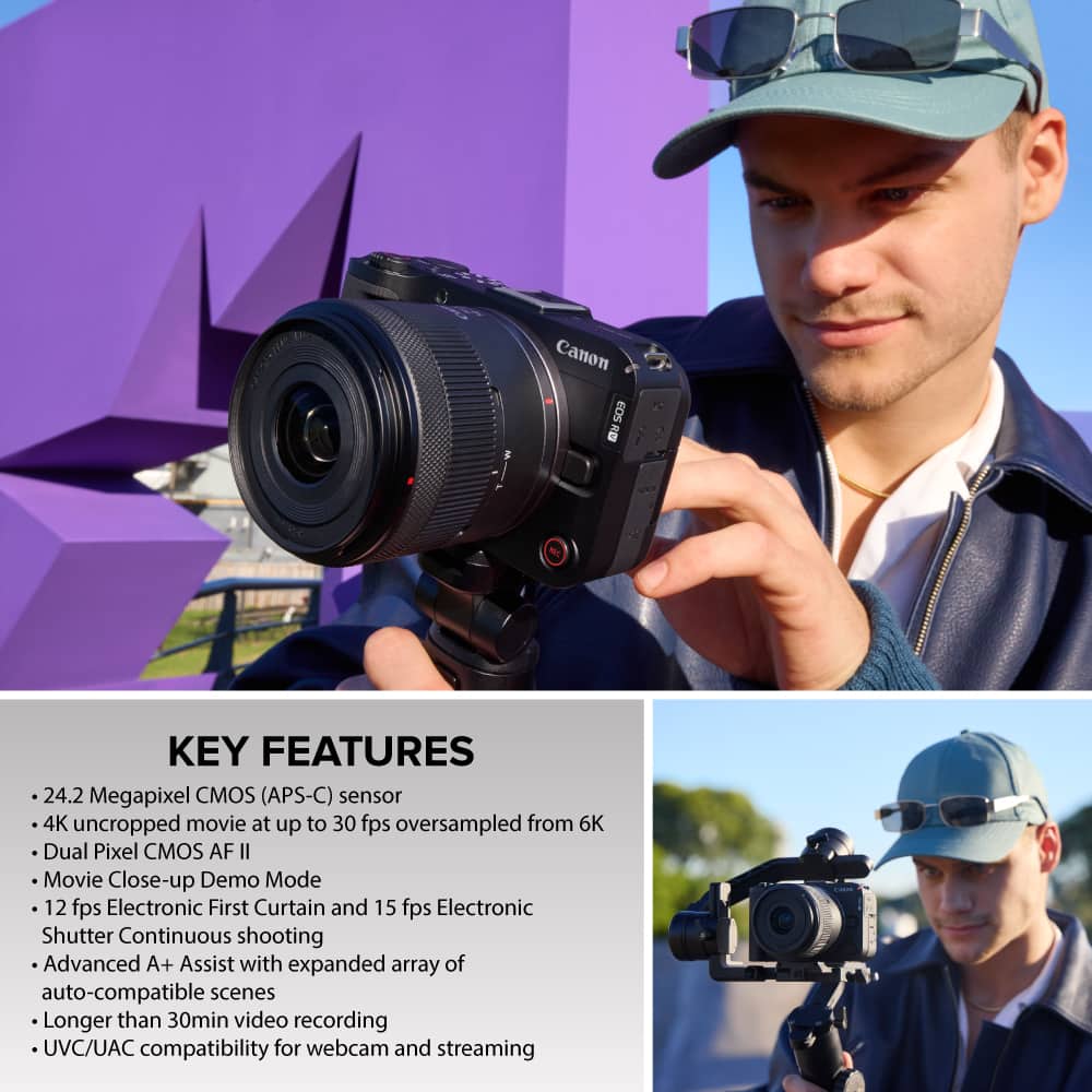 Canon - EOS R50 V 4K Video Mirrorless Camera with RF-S14-30mm F4-6.3 IS STM PZ Lens - Black