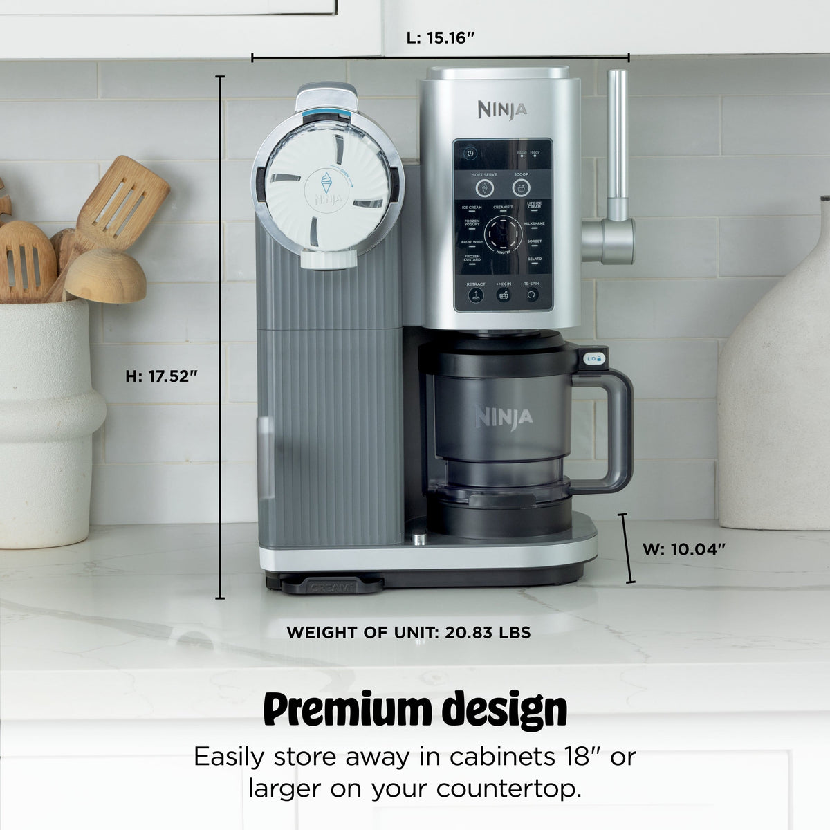 Ninja - CREAMi Scoop & Swirl Ice Cream & Soft Serve Maker, 13 One-Touch Programs, Fruit whip, Frozen custard, Gelato - Silver