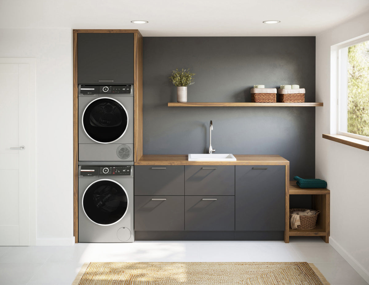 Bosch - 800 Series 2.4 Cu. Ft. High-Efficiency Stackable Smart Front Load Washer with Steam and 4D Wash System - Pearl steel