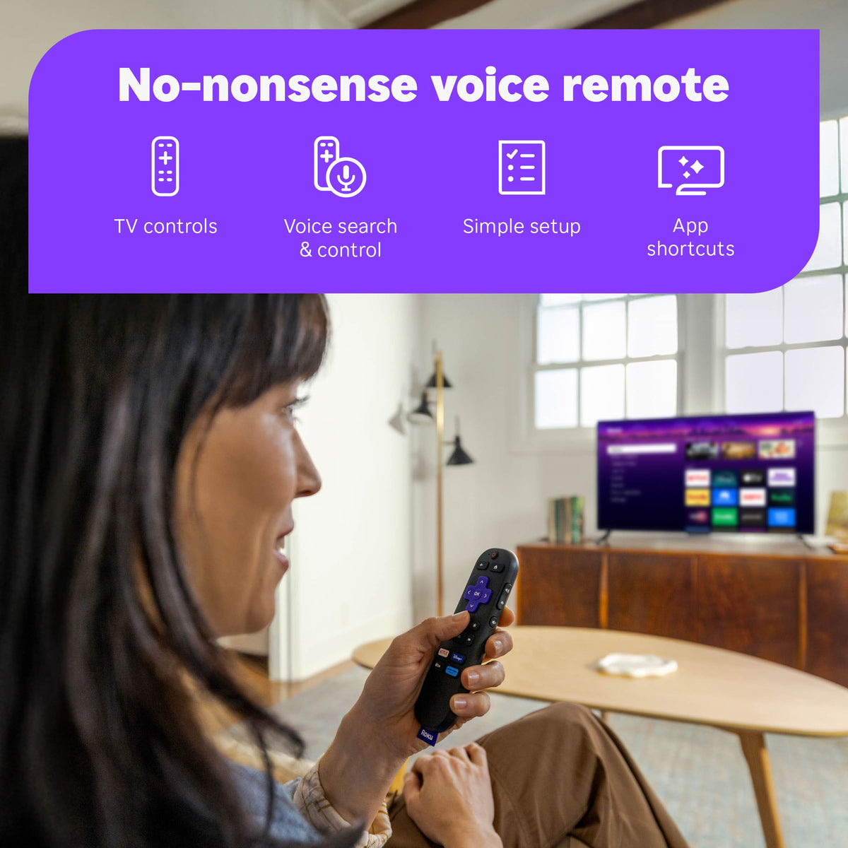 Roku - Streaming Stick 4K - HDR & Dolby Vision Streaming Device for TV with Voice Remote & Long-Range Wi-Fi - Black