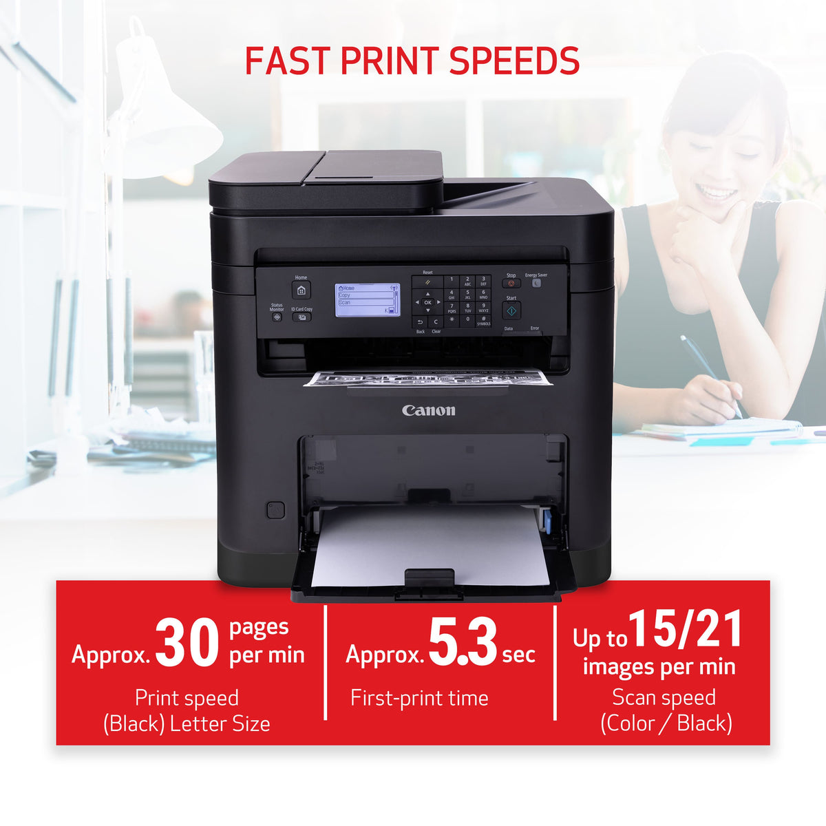 Canon - imageCLASS MF273dw Wireless Black-and-White All-In-One Laser Printer - Black